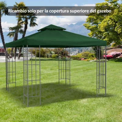 Outsunny Copertura per Gazebo da Giardino in Poliestere 3x3m