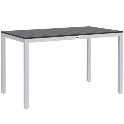 Outsunny Table Jardin 4-6 Pers. Aluminium 120x70x72cm Noir