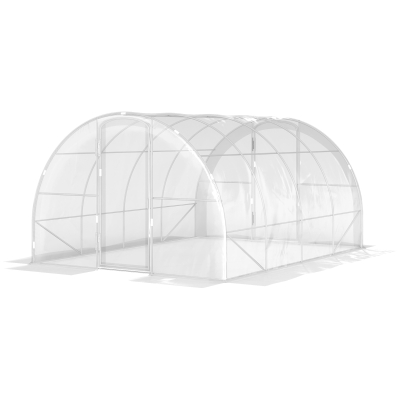 Outsunny Serre Tunnel 4x3x2m PE 150g/m² 12m² 2 Portes