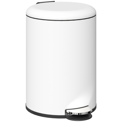HOMCOM Papelera de Cocina 20L con Pedal Tapa de Cierre Suave y Cubo Extraíble para Dormitorio Oficina Estudio Salón Crema