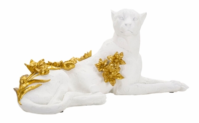 Mauro Ferretti Leopard Alb/Aurii cm 53X21,5X24