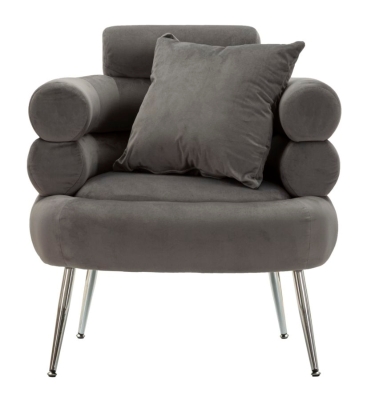 Mauro Ferretti Fotoliu Silvery Plus Cu Perna, Gri, cm 78X68X85