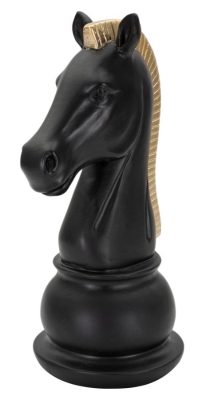 Mauro Ferretti Sculptura Cal Negru Si Aurii cm 10,5X8,5X19
