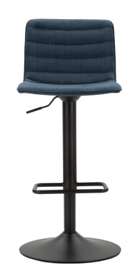 Mauro Ferretti  Scaun De Bar Înalt Negru Si Albastru cm 43X49,5X85,5-107 (Saz cm 61-82,5) Set 2 Bucati