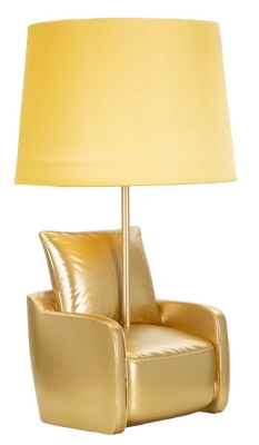 Mauro Ferretti Lampă Pentru Noptieră Midcentury Galbena cm Ø 26X46