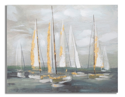 Mauro Ferretti Pictura Pe Pânză Barcă Aurie cm 100X2,8X80