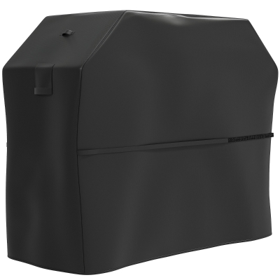 Outsunny Funda para Barbacoa Exterior Impermeable de Tela Oxford 600D con Ventilación y Cierres de Velcro Negro 147x61x122 cm