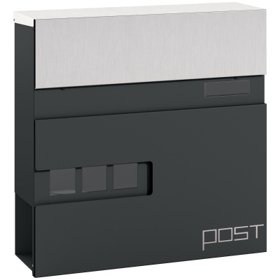 Post Box 37W x 10.5D x 37H cm Charcoal grey