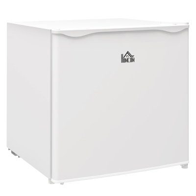 HOMCOM Mini Congelador Vertical 35 L Silencioso com Porta Reversível Temperatura Ajustável e Prateleira Amovível 47x44,2x48,8 cm Branco