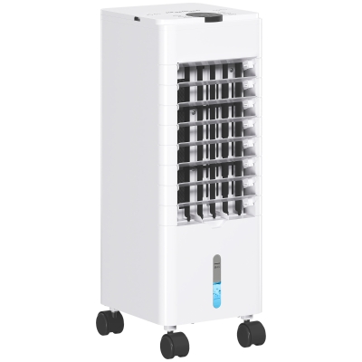 HOMCOM Climatizador 3 en1 Depósito 3,8L con Ventilador Humidificador y Enfriador 3 Velocidades Temporizador y Mando a Distancia