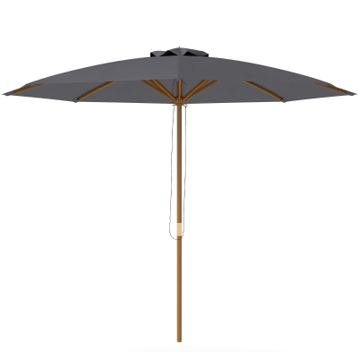 Outsunny Wooden Patio Umbrella 3m Dark Grey