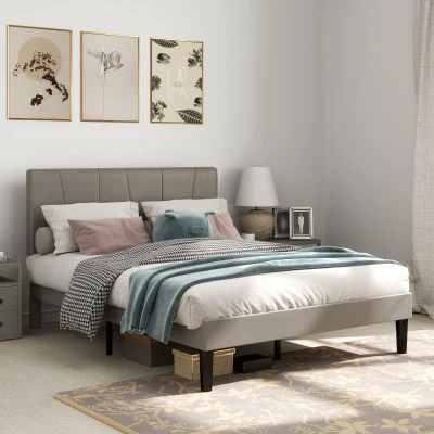Double Bed Frame 145W x 196D x 120H cm Grey