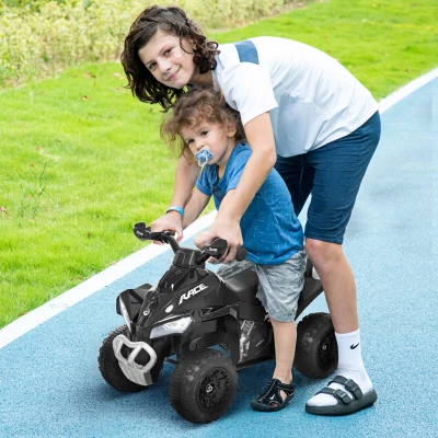 HOMCOM Cuatriciclo Correpasillos Infantil con Luces Sonidos y Asiento Amplio para Niños +18 Meses 67,5x38x44 cm Negro