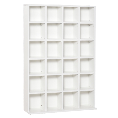 HOMCOM Bibliothèque Bois Blanc 480 CD/312 DVD Étagères Réglables