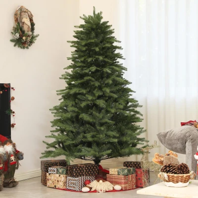 HOMCOM Weihnachtsbaum, Alpentanne, naturgetreu, breit & üppig, 180 x Φ105 cm, Grün