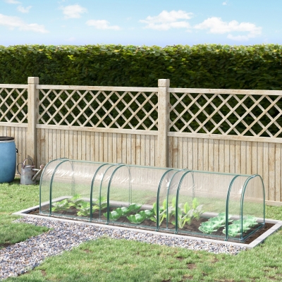 Outsunny Estufa para Jardim Estufa Pequena para Cultivo de Plantas com 3 Janelas 350x100x80 cm Transparente e Verde