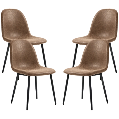 Set de 4 Scaune de Sufragerie, 46x61x85 cm, Maro