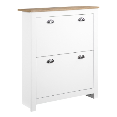 Dulap pentru pantofi Slim cu 2 sertare pentru 12 perechi de pantofi, alb