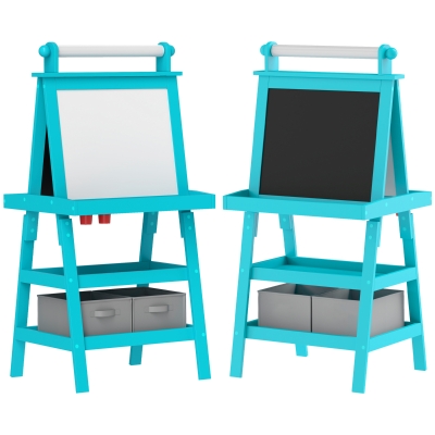 Tablă de Desen Dublă cu Magnet, 59x48x118 cm, Albastru