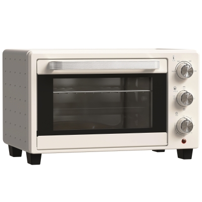 HOMCOM Horno Sobremesa de 21L 1400W Mini Horno Eléctrico Temporizador hasta 60min y Temperatura Regulable hasta 230℃ Crema