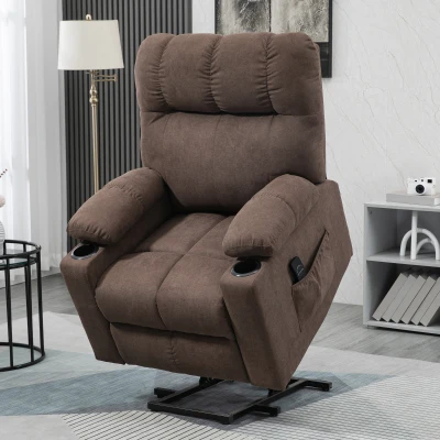 HOMCOM Electric Riser Recliner Chair Dark Brown