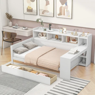 Divano letto multifunzionale 90x200 cm, Bianco