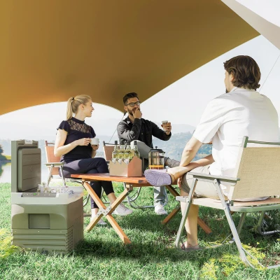 Outsunny Nevera Portátil Eléctrica 30L Refrigerador de Coche 12V/24V -20℃ a +20 ℃ con Pantalla LED Táctil 61x39x41,5 cm Verde