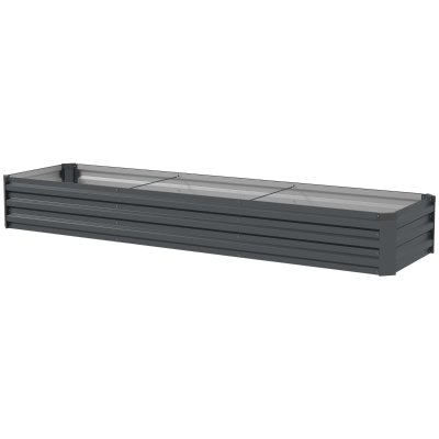 Outsunny Carré Potager Surélevé Acier 240x60x30cm Gris