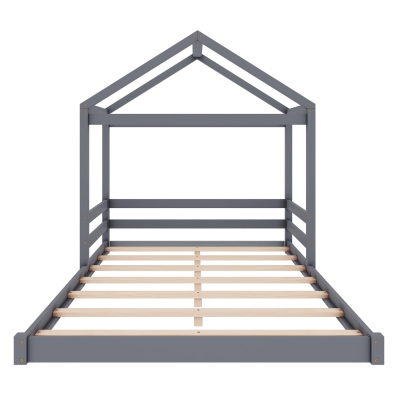 Letto per bambini a forma di casa 140x200 cm, Grigio