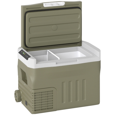 Outsunny Nevera Portátil Eléctrica 30L Refrigerador de Coche 12V/24V -20℃ a +20 ℃ con Pantalla LED Táctil 61x39x41,5 cm Verde