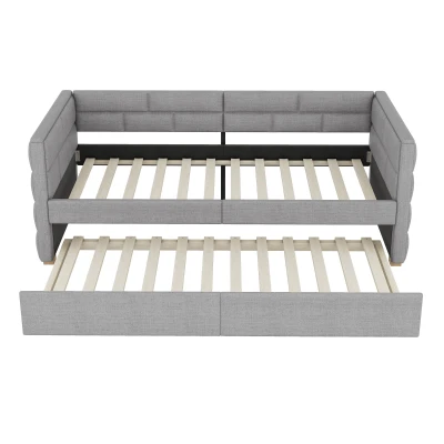 Divano letto con letto estraibile 90x200 cm, Grigio