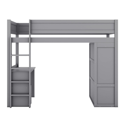 Letto a soppalco per bambini 90x200 cm, Grigio
