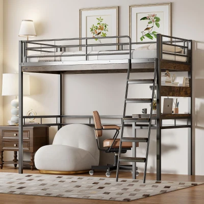 Letto a soppalco 90×200 cm, Nero