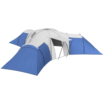 Outsunny 6-9 Man Tent with Bedrooms & Living Room Blue