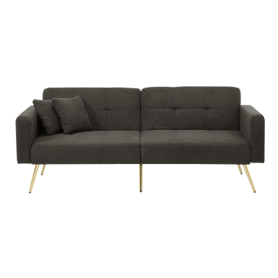 Modern Loveseat with Adjustable Backrest, Dark Grey