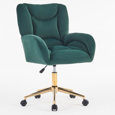 Height-Adjustable Swivel Chair with 360° Revolving Wheels, Green