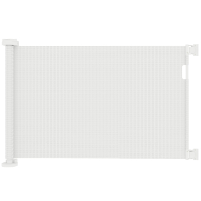 PawHut Barrera de Seguridad para Perros Retráctil con Interruptor de Cierre para Puertas Escaleras Pasillos 142x10x87 cm Blanco