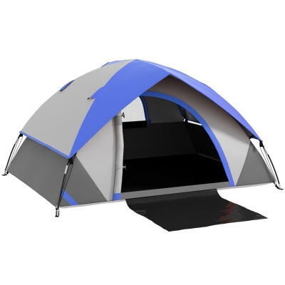 Outsunny Two-Man Dome Tent with Accessories Dark Blue/Grey