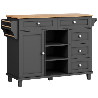 Dining Trolley with Drawer-Storage Cabinet, Black