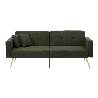 Convertible Sofa Bed with Adjustable Backrest, Green