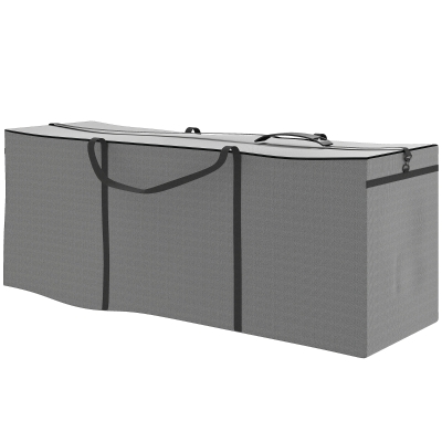 Outsunny Wodoodporna i UV-odporna torba na poduszki ogrodowe, jasnoszara 200x60x75 cm z uchwytami do przenoszenia