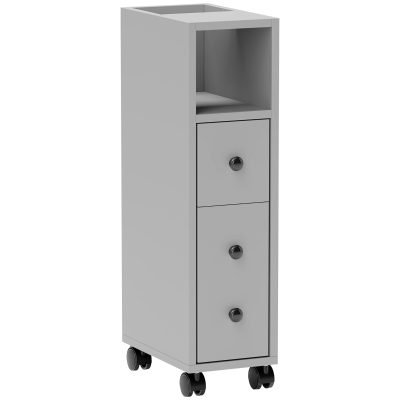 kleankin Slimline Bathroom Storage Cabinet Grey