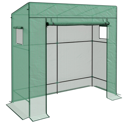Outsunny Walk-In Greenhouse 77x196cm with Accessories