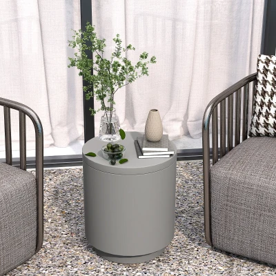 HOMCOM Tavolino Multiuso con Secchiello e Coperchio Grigio