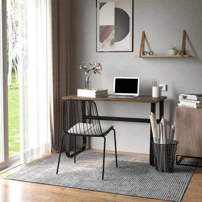 HOMCOM Computer Desk Industrial Metal Frame 115x58cm Rustic Brown