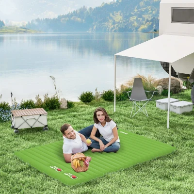 Outsunny 2 Person Camping Inflatable Mattress Green