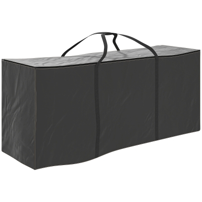 Outsunny Sac Rangement Coussin Extérieur Oxford 175x55x75cm Noir