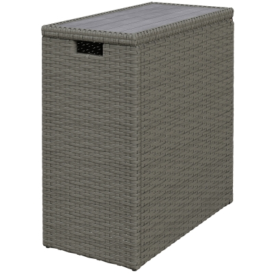 Outsunny Coffre Rangement Résine Tressée 66L Gris Extérieur