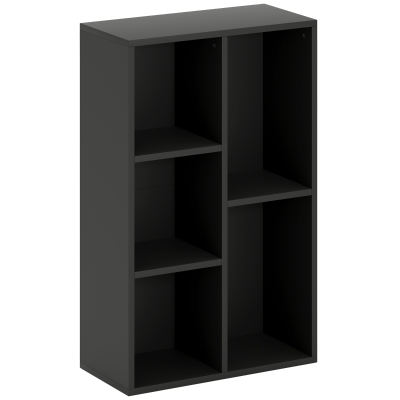 HOMCOM Bibliothèque 2 Niveaux 50x24x80cm Noir Compartiments