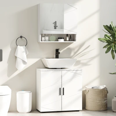 kleankin Under Sink Cabinet with Shelf White